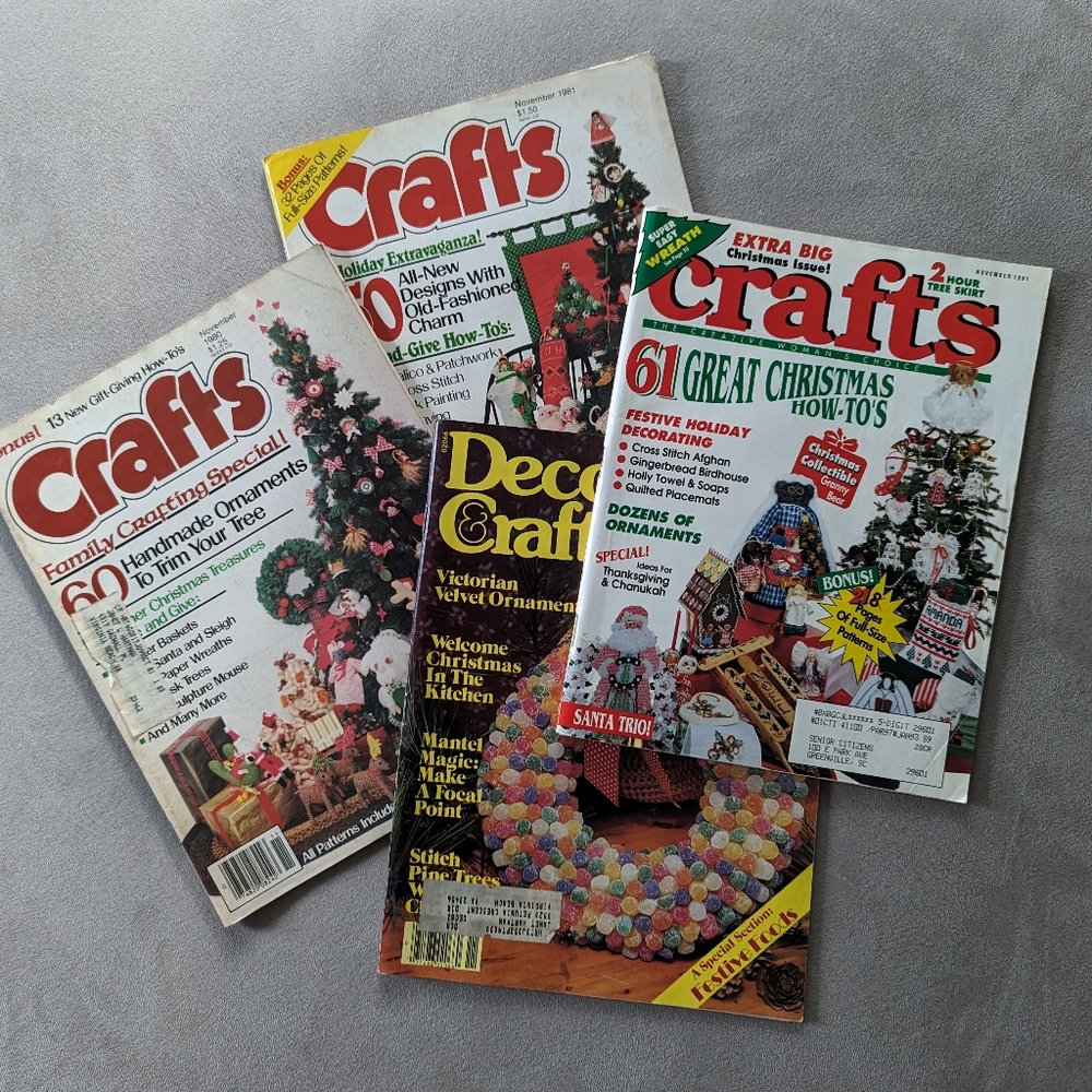 1980s Vintage Christmas Crafting Magazines